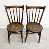 Pair Of Antique Spindle Back Kitchen Chairs With Excellent Patina