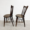 Pair Of Antique Spindle Back Kitchen Chairs With Excellent Patina