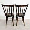 Pair Of Antique Spindle Back Kitchen Chairs With Excellent Patina