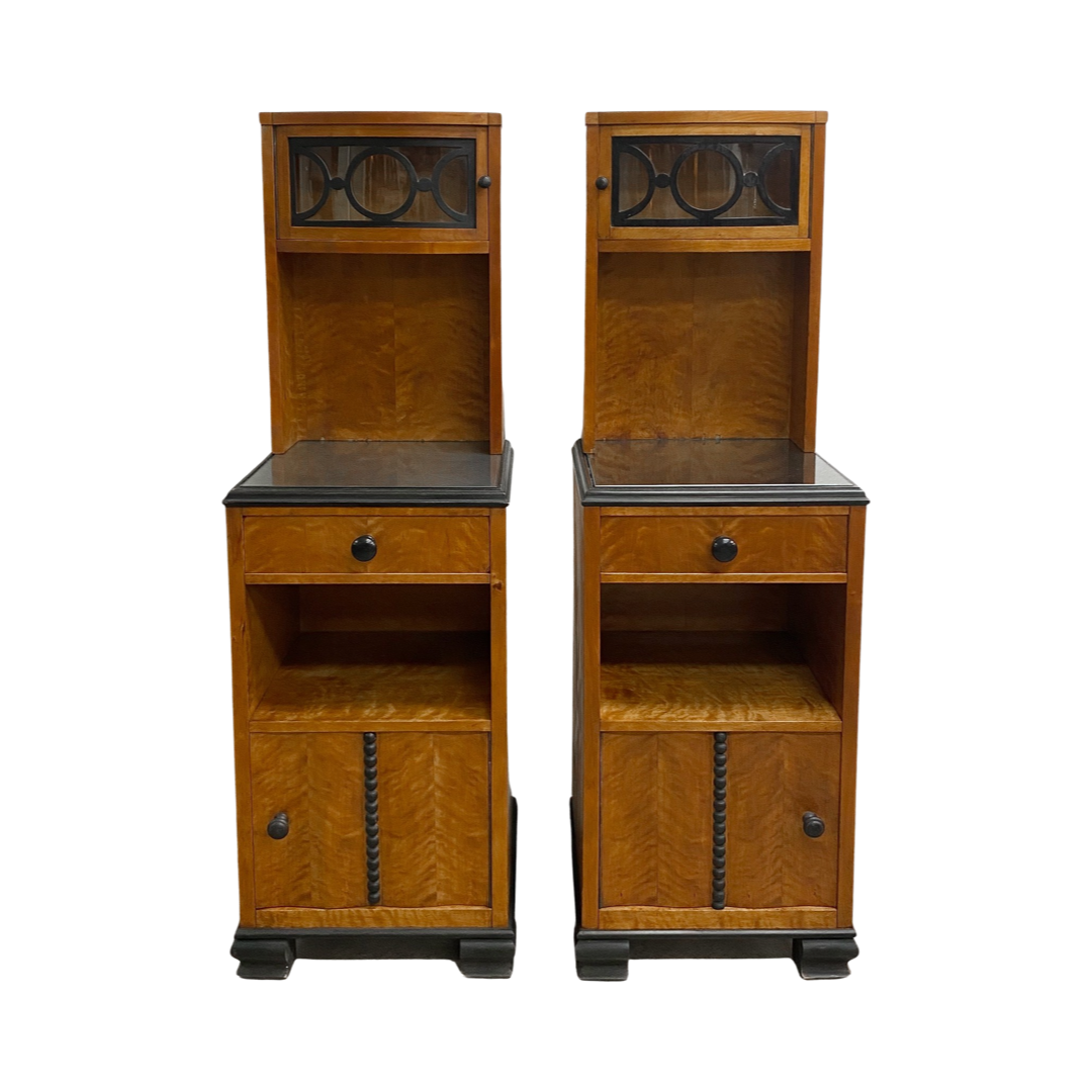 Pair Of Art Deco Bedside Cabinets with Removable Tops