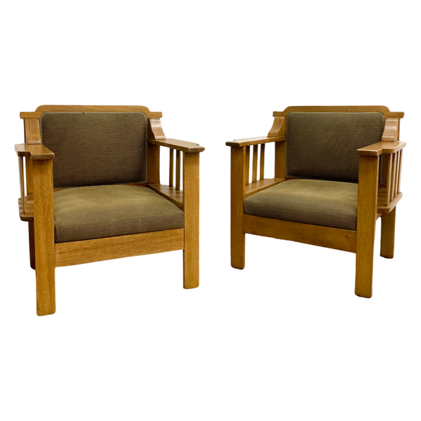 Pair Of Art Deco Maple Armchairs