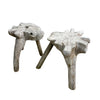 Pair Of Bespoke Organic Form Weathered Wood Stools Or Side Tables