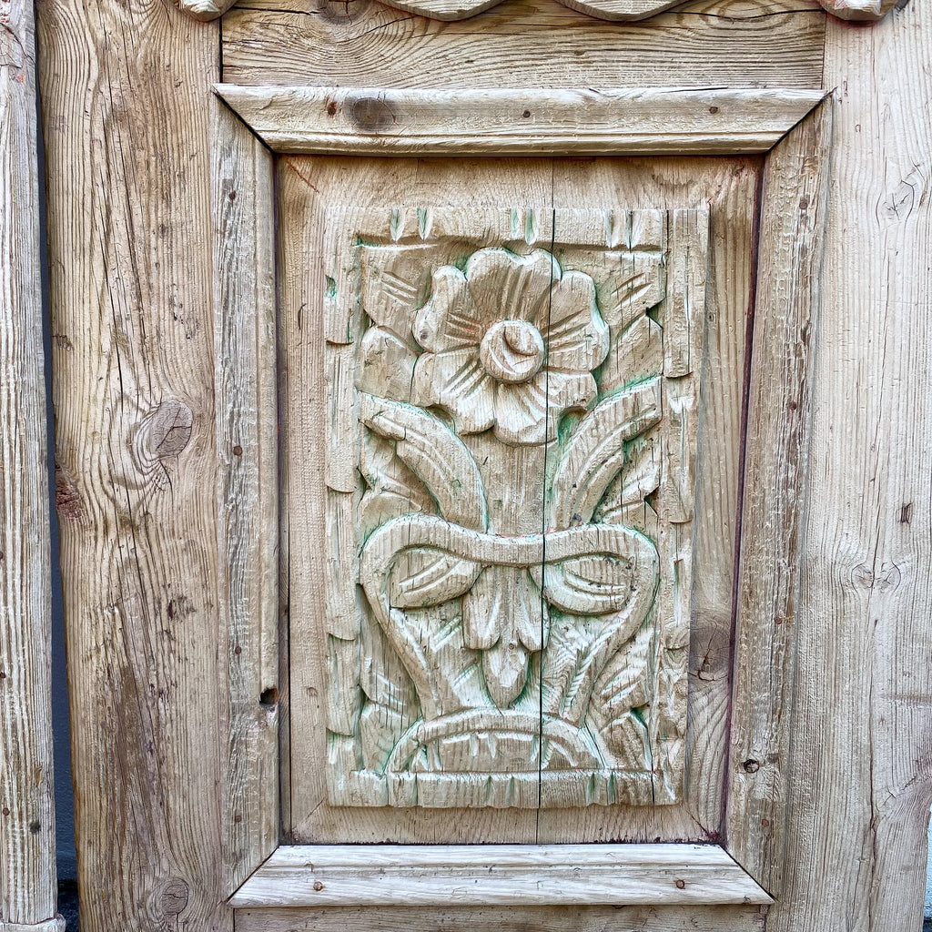 Pair Of Egyptian Baltic Pine Carved French Doors
