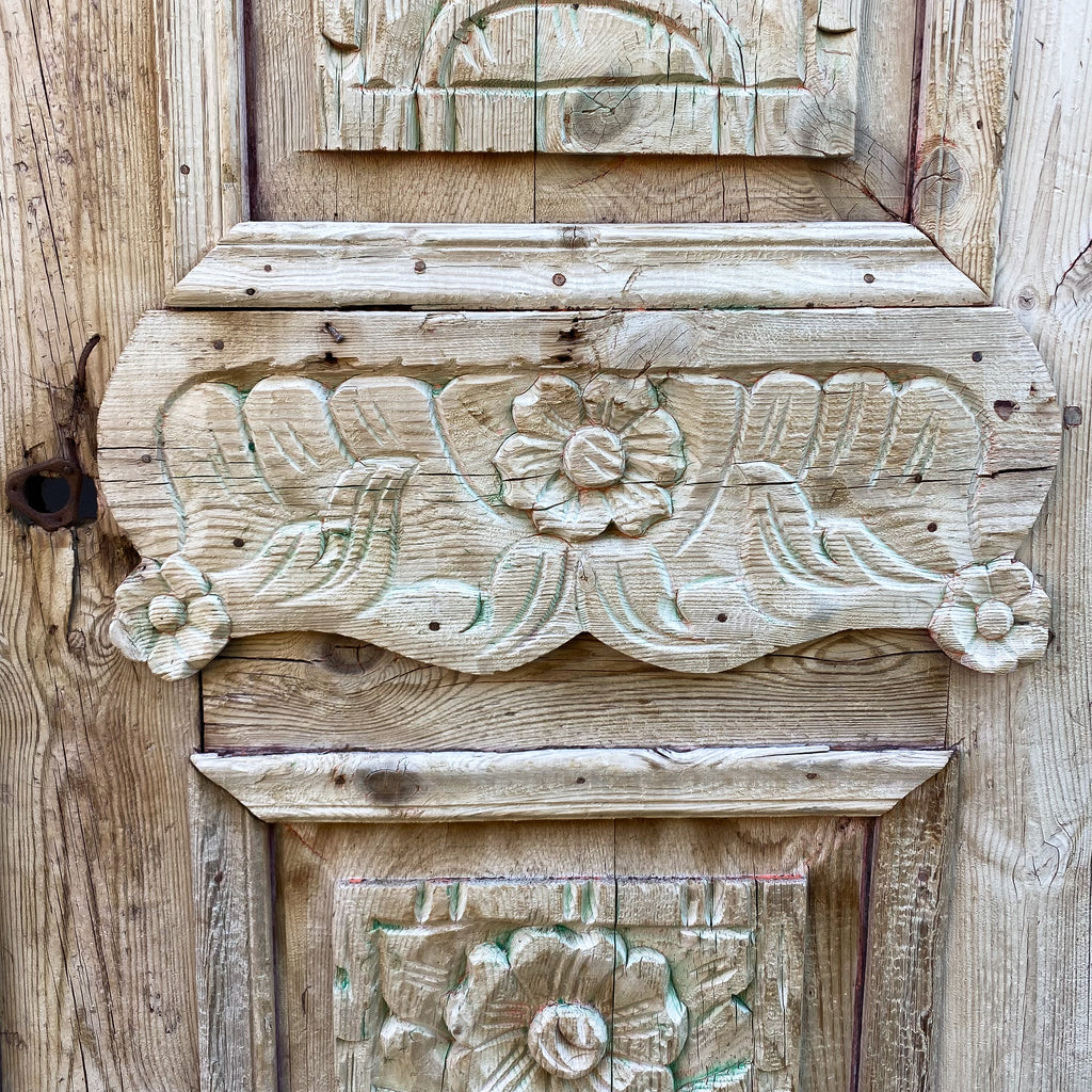 Pair Of Egyptian Baltic Pine Carved French Doors