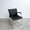 Pair Of Mid 1970's Century Italian Chrome And Leather Chairs