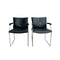 Pair Of Mid 1970's Century Italian Chrome And Leather Chairs