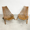 Pair Of Australian Silky Oak Folding Deck Chairs