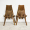 Pair Of Australian Silky Oak Folding Deck Chairs