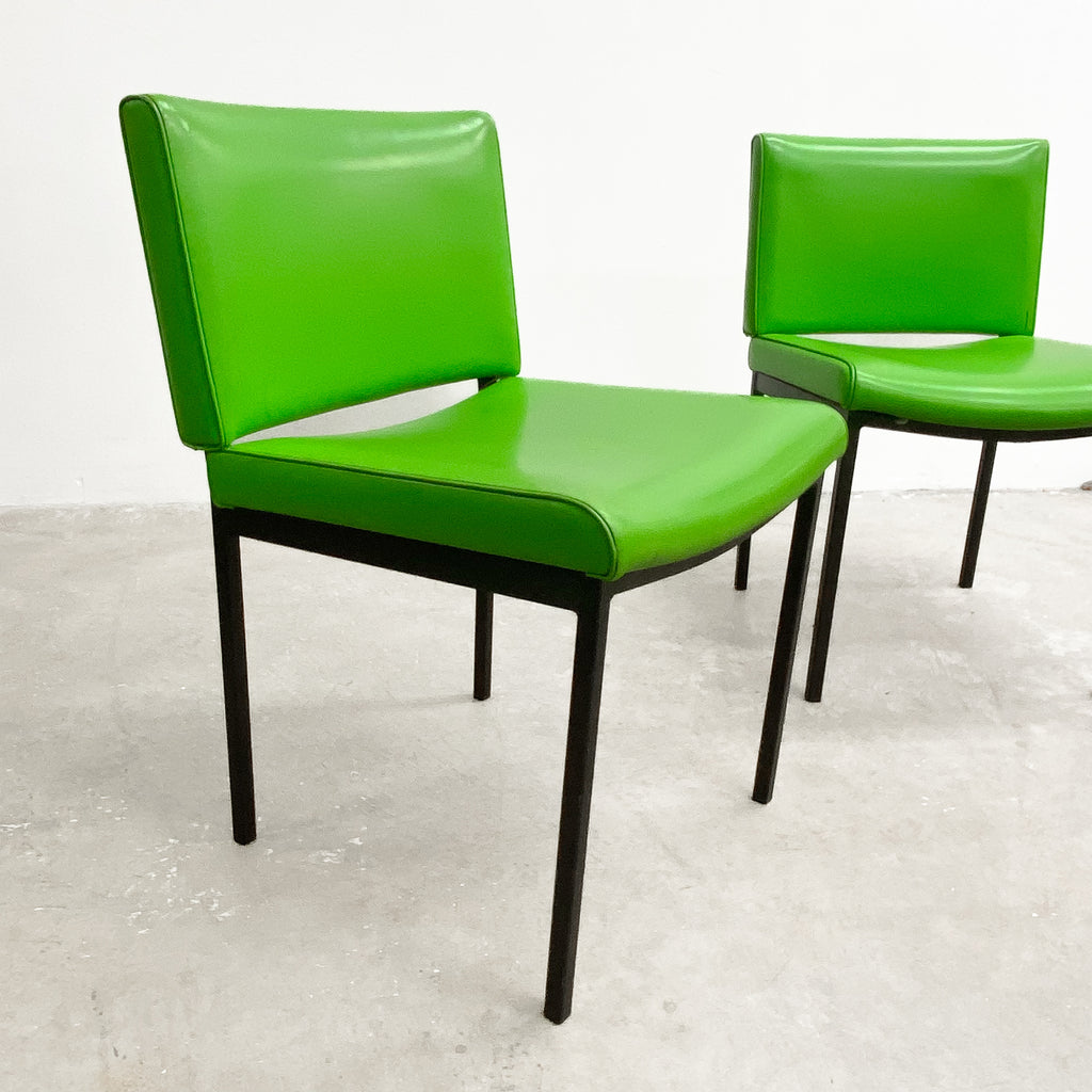 Pair Of Mid Century Electrifying Green Chairs