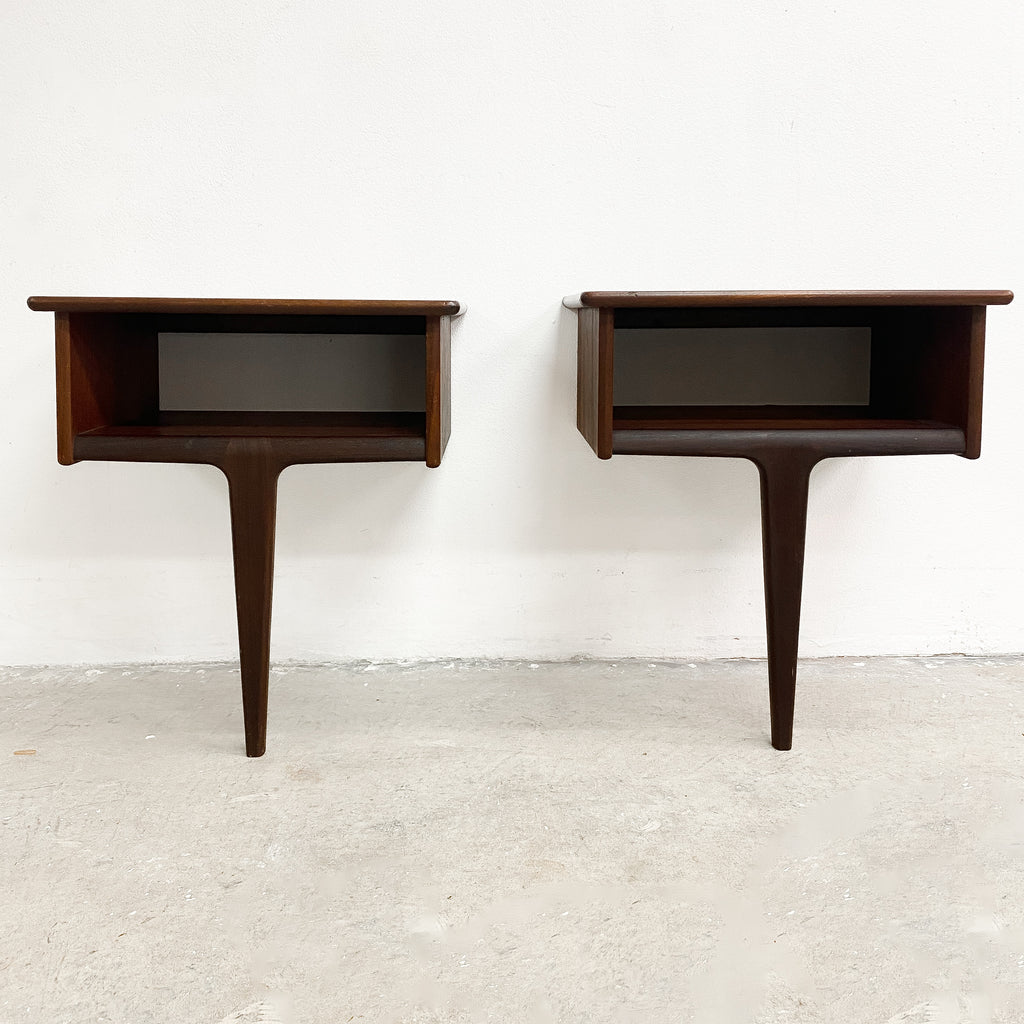 Pair Of Mid Century Modern Teak Floating Bedside Tables By Younger