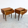 Pair Of Mid Century Parker Nordic Teak Bedside Tables