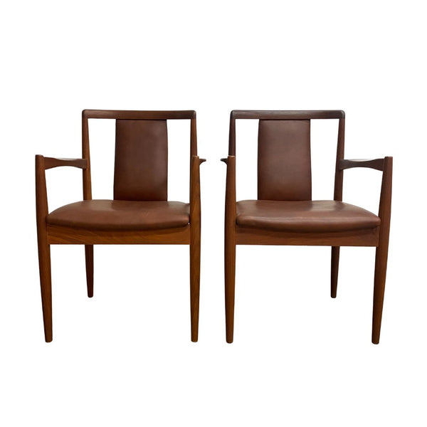 Pair Of Mid Century Parker T-Back Model 89 Carver Dining Chairs