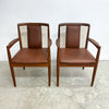Pair Of Mid Century Parker T-Back Model 89 Carver Dining Chairs