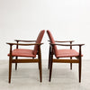Pair Of Mid Century Parker Teak Ballarat Carver Armchairs