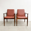 Pair Of Mid Century Parker Teak Ballarat Carver Armchairs