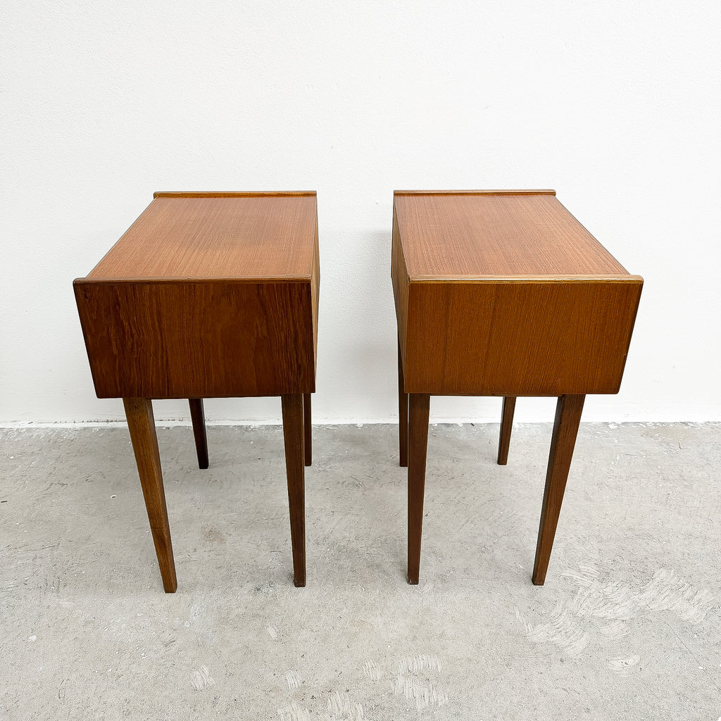 Pair Of Mid Century Parker 'Nordic' Teak Bedside Tables With Drawers