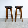 Pair Of Mid Century Teak Bar Stools