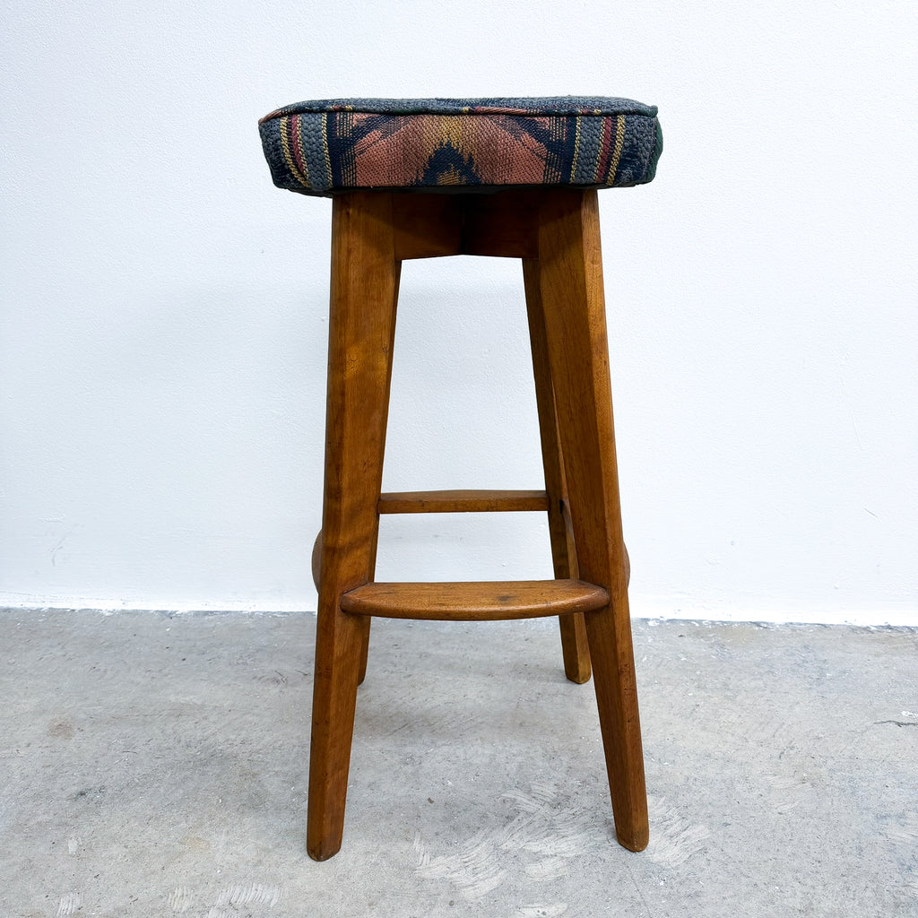 Pair Of Mid Century Teak Bar Stools