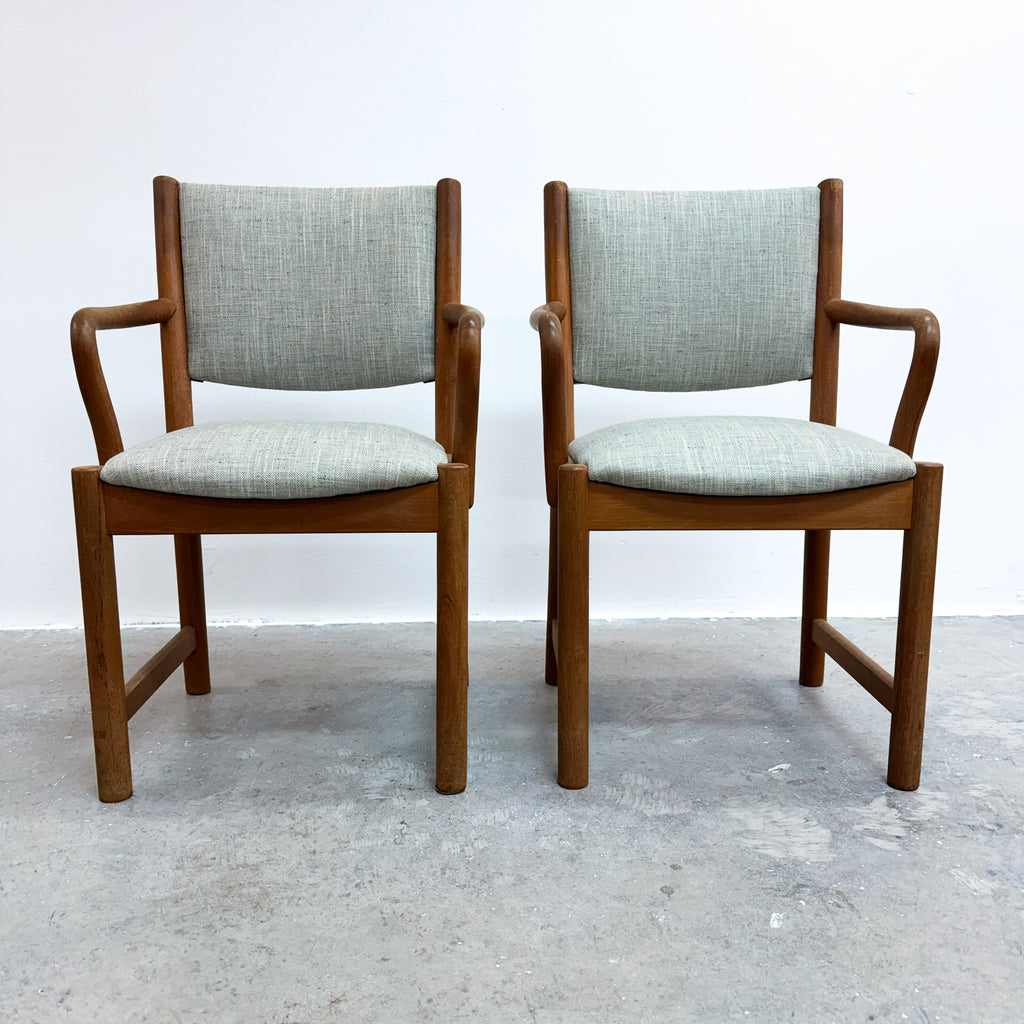 Pair Of Mid Century Teak Carver Chairs