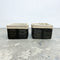 Pair Of Pencil Cane Baskets/ Tidies With Liners