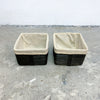 Pair Of Pencil Cane Baskets/ Tidies With Liners