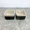 Pair Of Pencil Cane Baskets/ Tidies With Liners