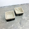 Pair Of Pencil Cane Baskets/ Tidies With Liners