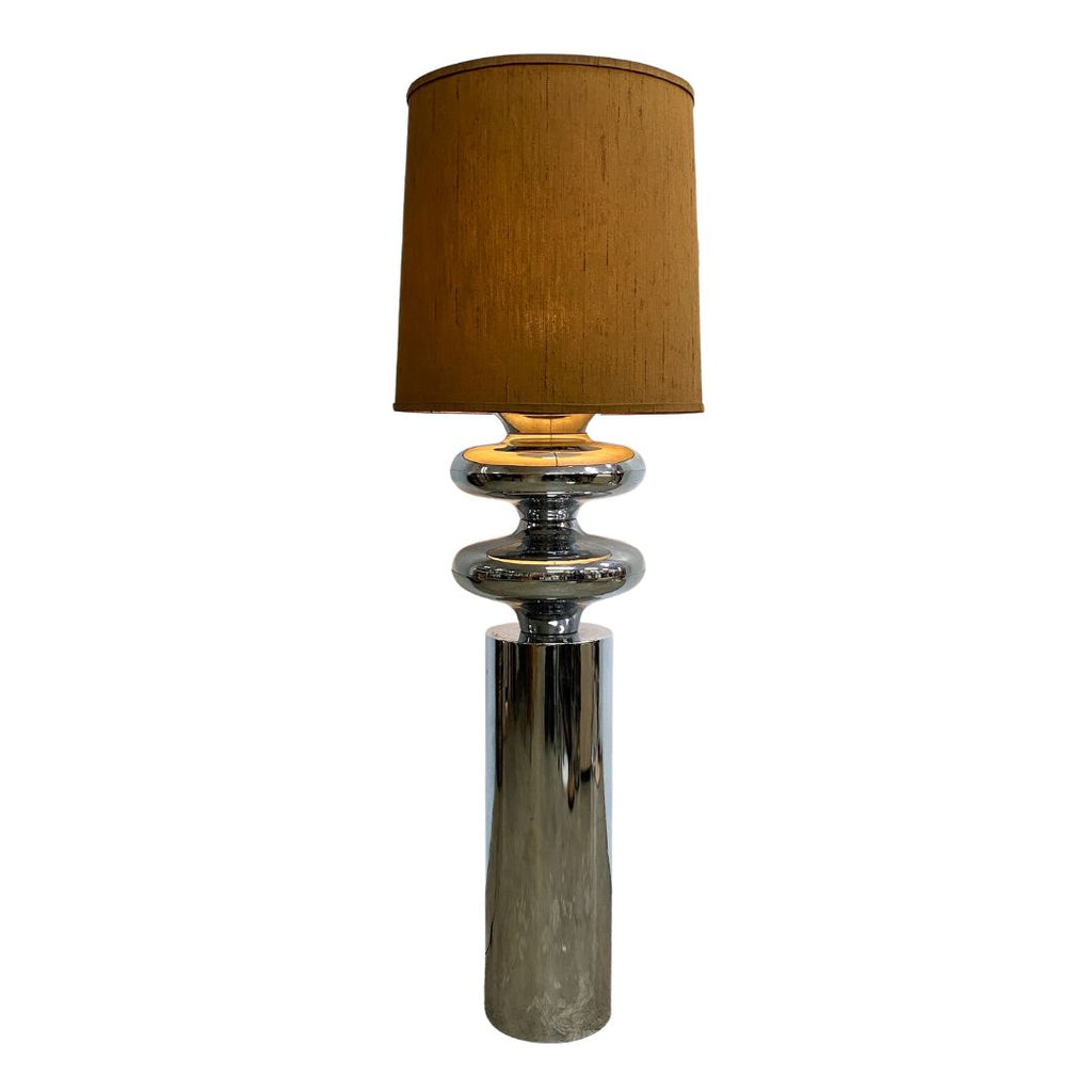 Pair Of Post Modern Brutalist Chrome Floor Lamps