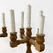 Pair Of Raw Teak Mid Century Candelabra