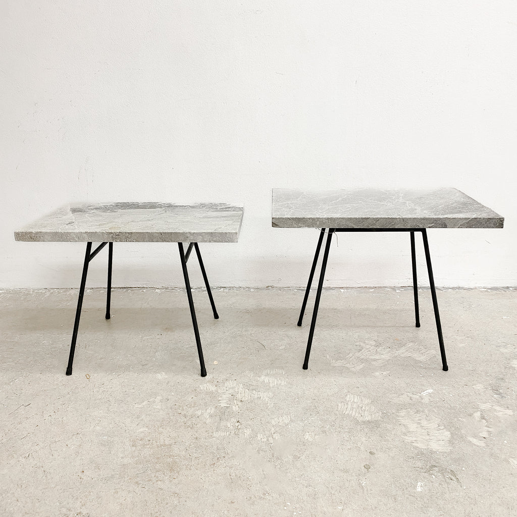 Pair Of Stone Top Side Tables