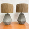 Pair Of Vintage Concrete Geometric Table Lamp