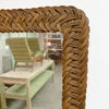 Pair Of Large Vintage Braided Wicker Rattan Mirrors