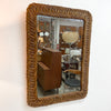 Pair Of Large Vintage Braided Wicker Rattan Mirrors