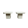 Pair Post Modern Marble Square Hexagonal Side Tables