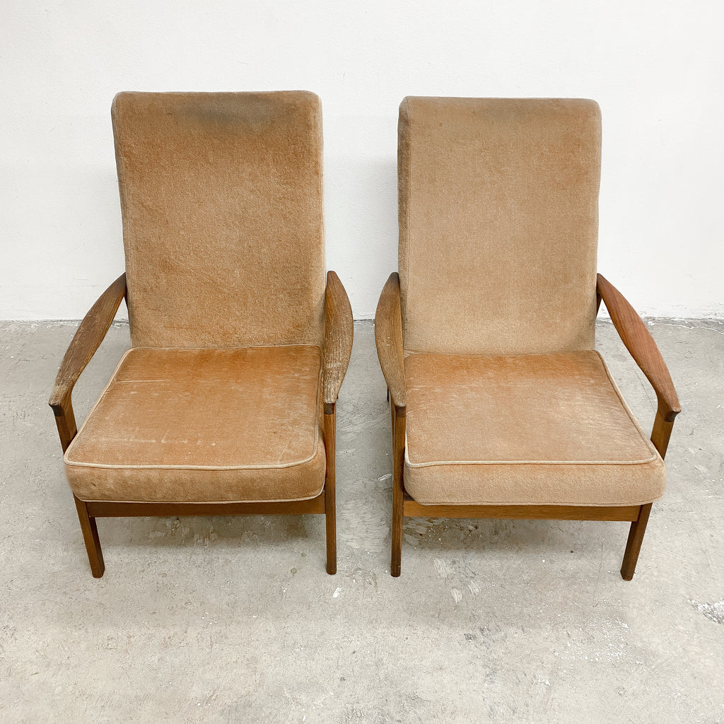 Pair of Mid Century Parker Recliner Armchairs