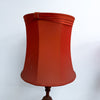 Pair of 1960's Mid Century Turned Teak Table Lamps Original Shades