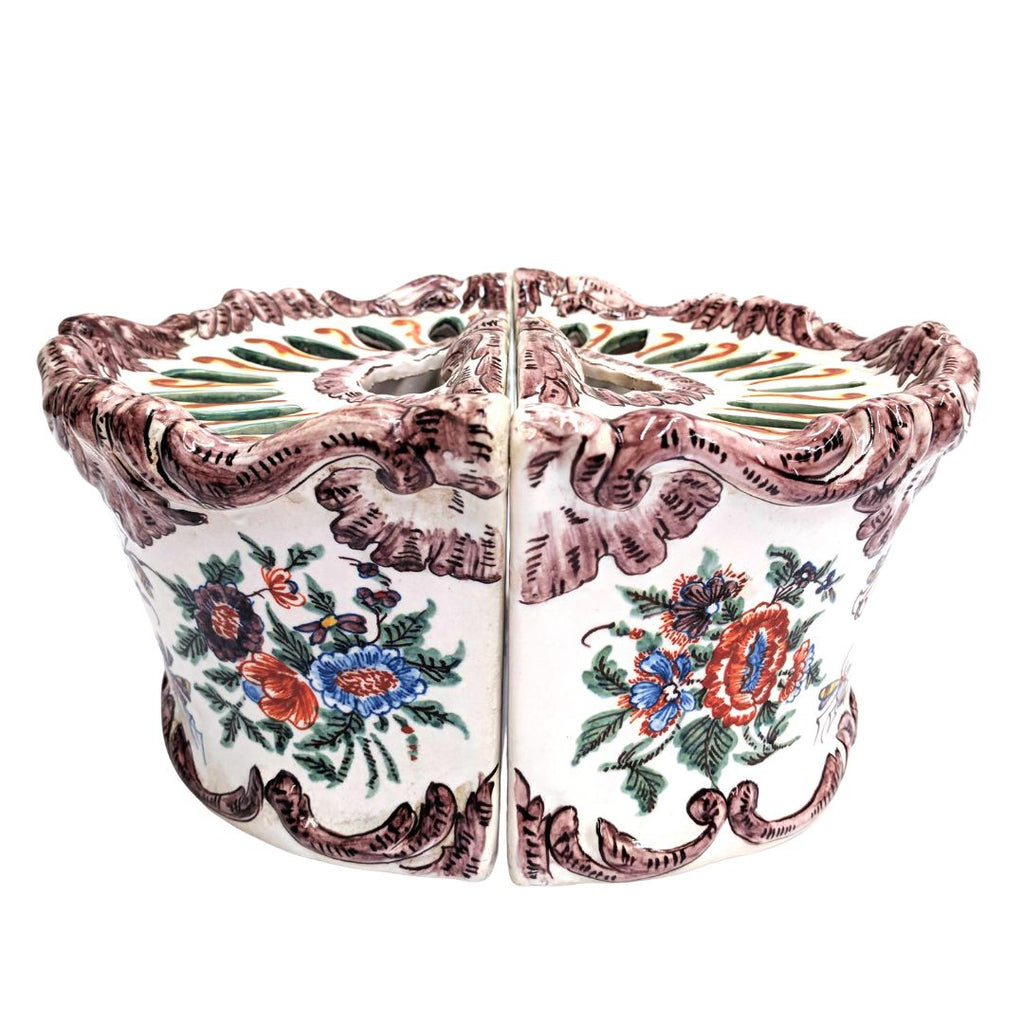 Pair of Antique French Faience Vases