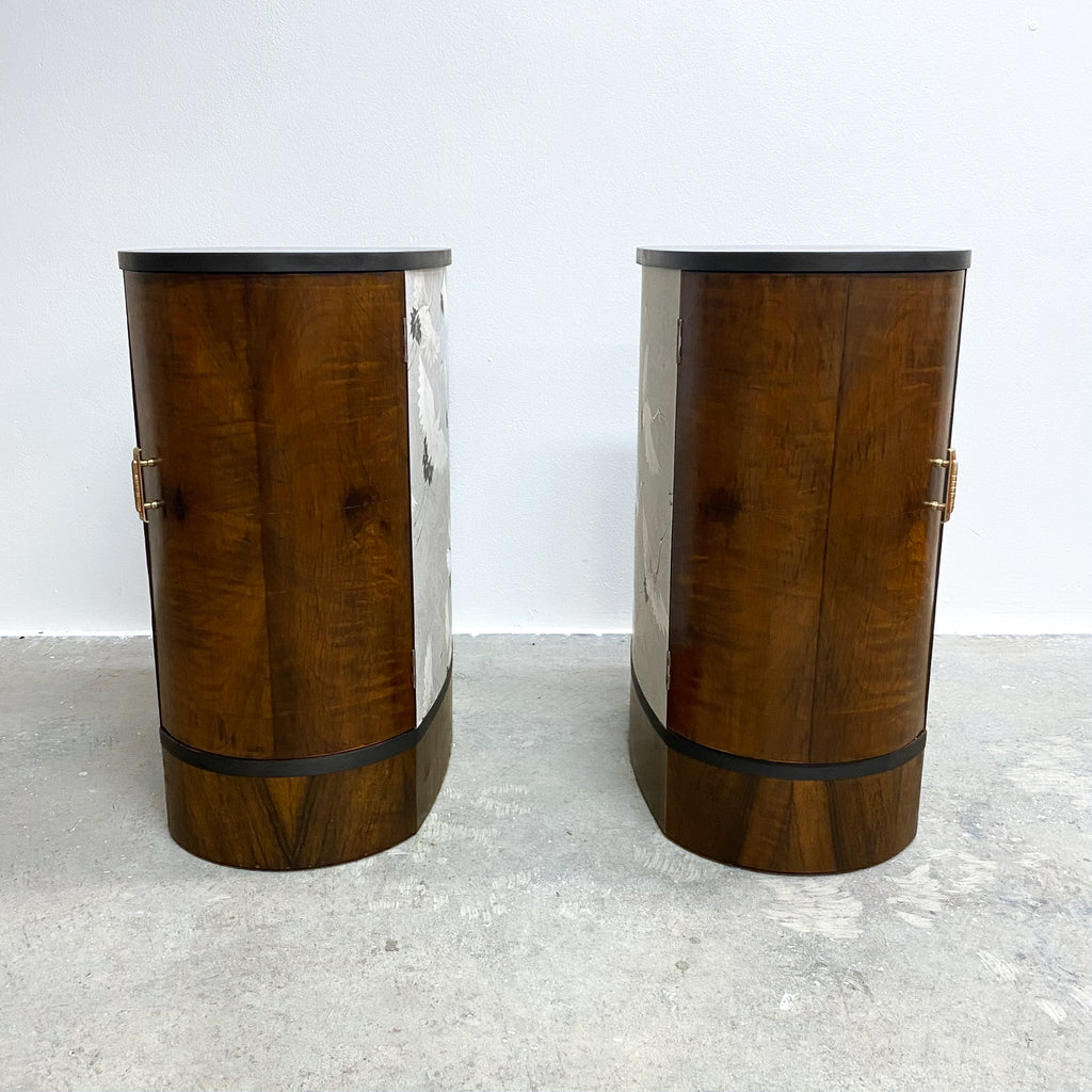 Pair of Bespoke Hand Made Art Deco Style Bedside Tables