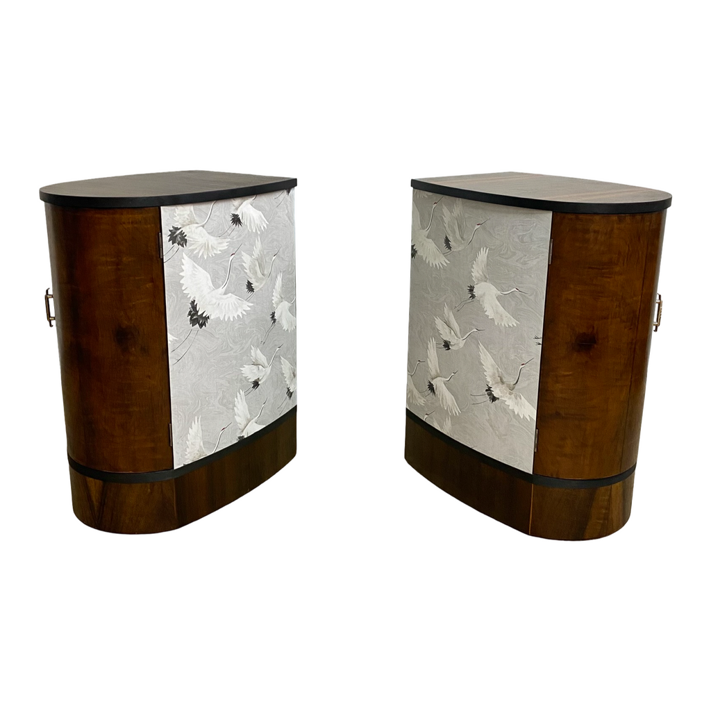Pair of Bespoke Hand Made Art Deco Style Bedside Tables
