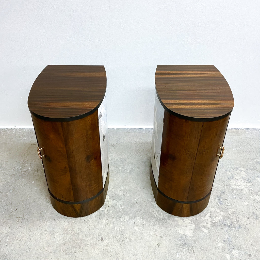 Pair of Bespoke Hand Made Art Deco Style Bedside Tables