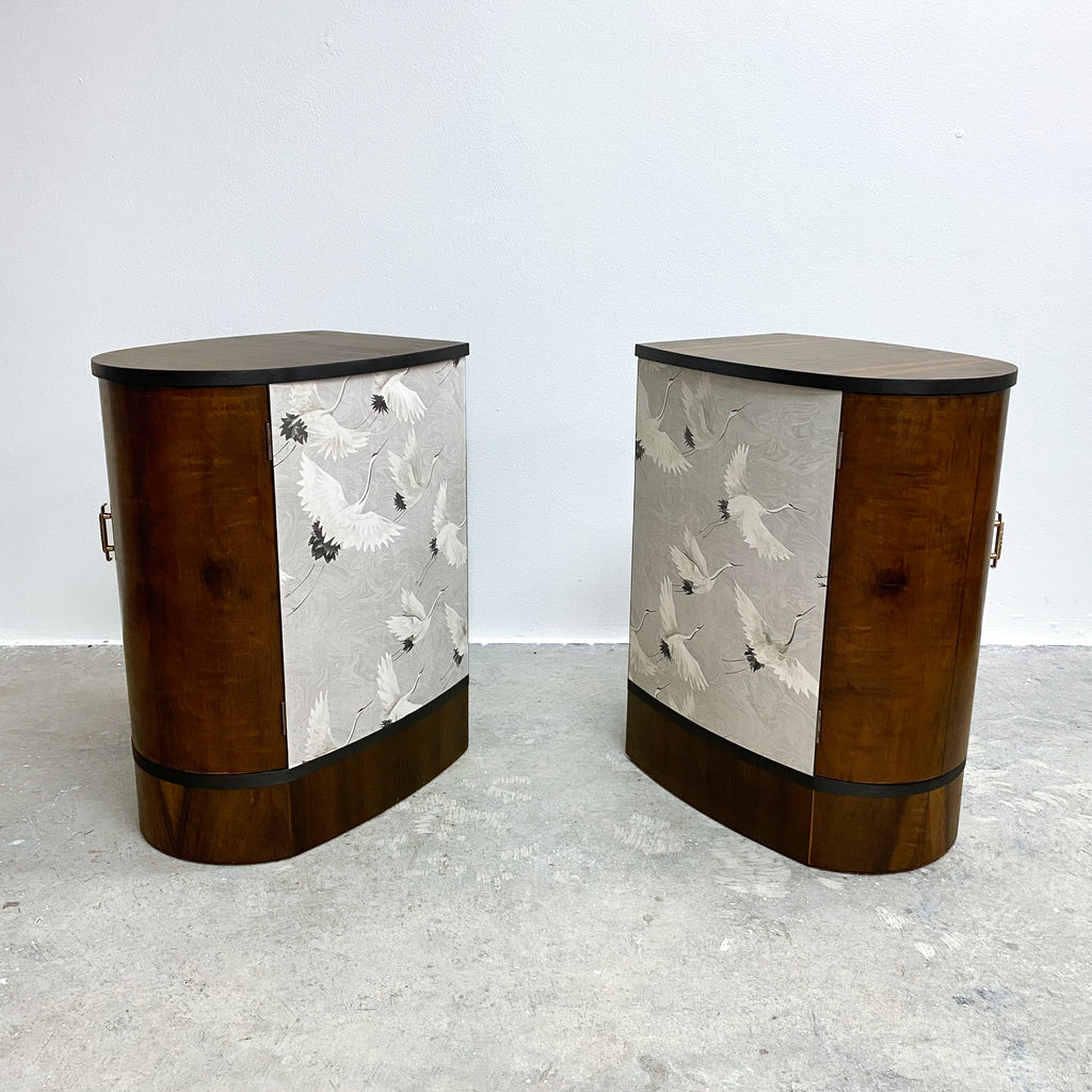 Pair of Bespoke Hand Made Art Deco Style Bedside Tables
