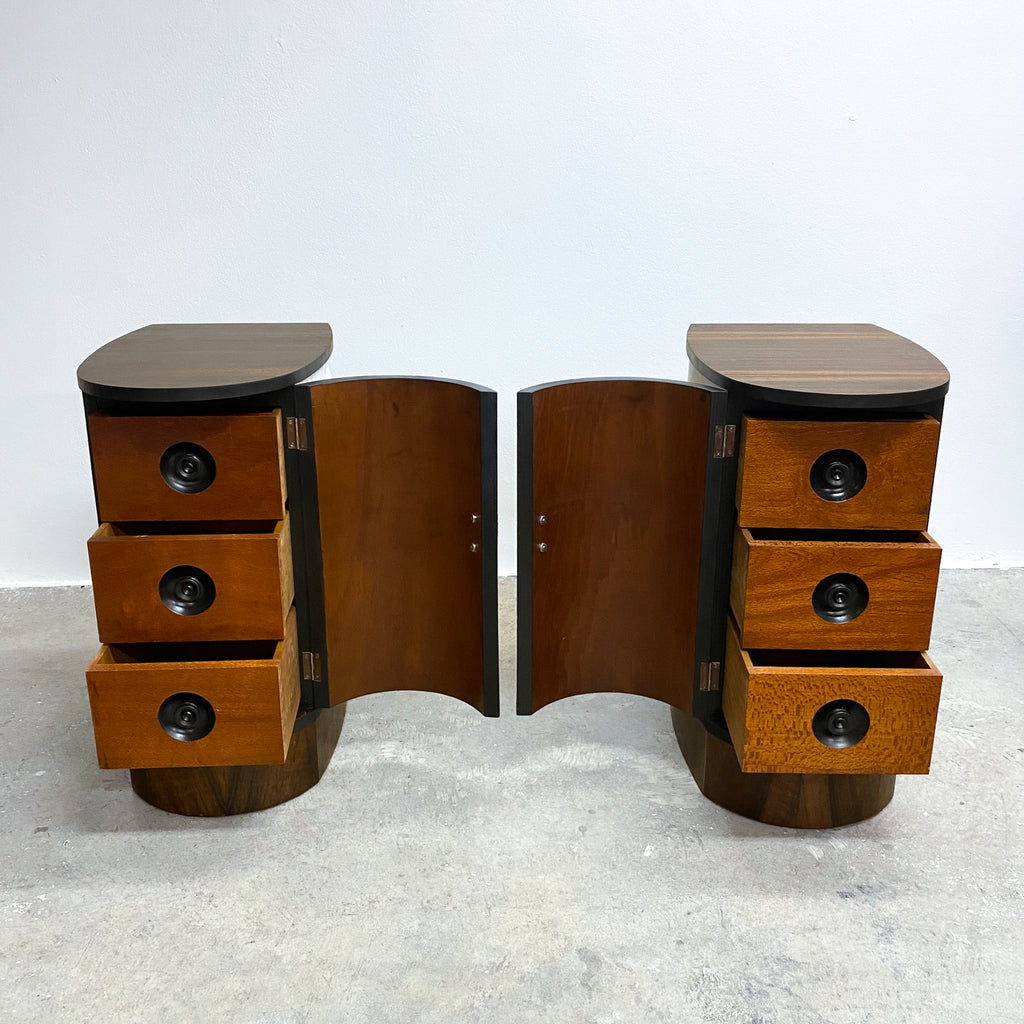 Pair of Bespoke Hand Made Art Deco Style Bedside Tables