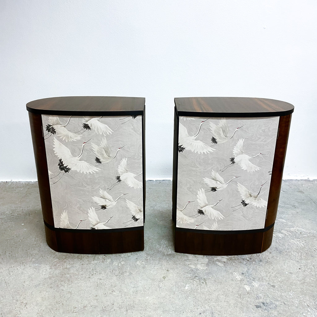 Pair of Bespoke Hand Made Art Deco Style Bedside Tables