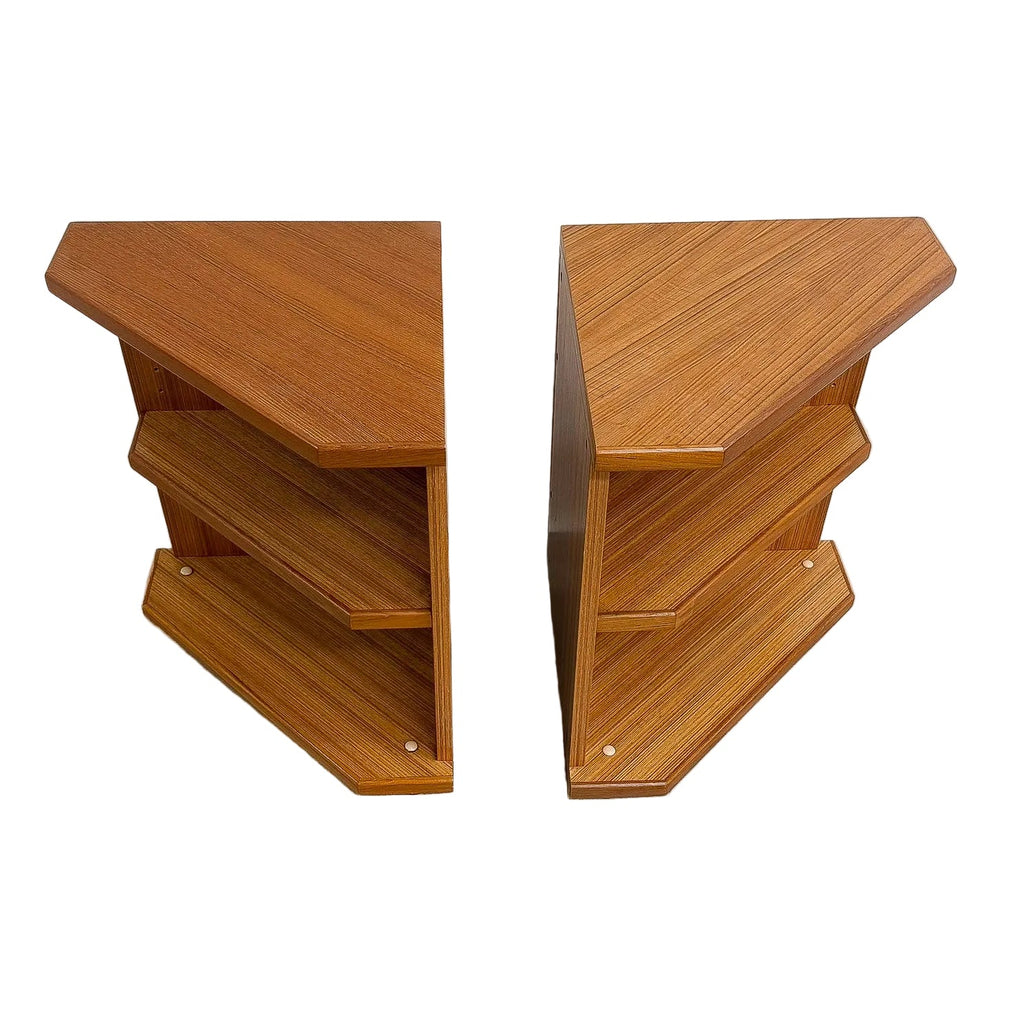 Pair of Mid Century Parker Bedside Table/ Shelves