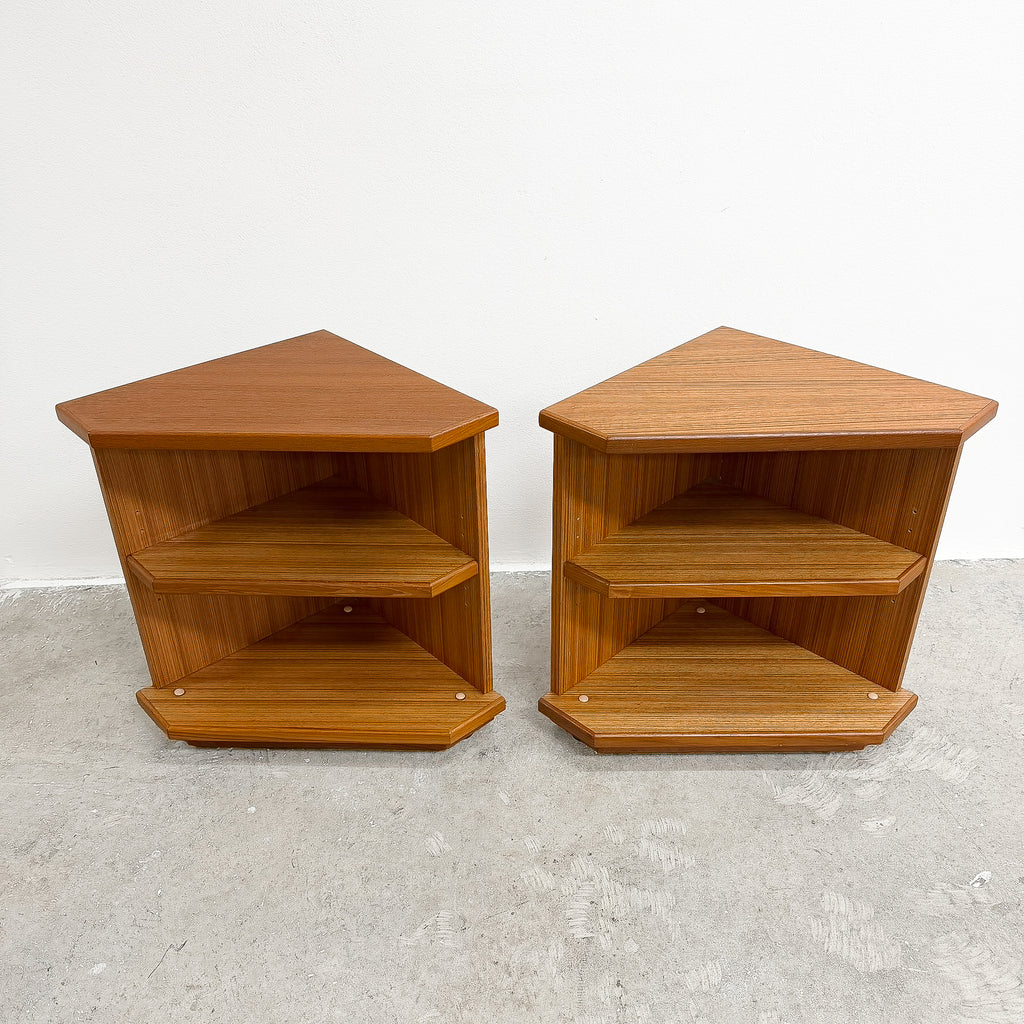 Pair of Mid Century Parker Bedside Table/ Shelves
