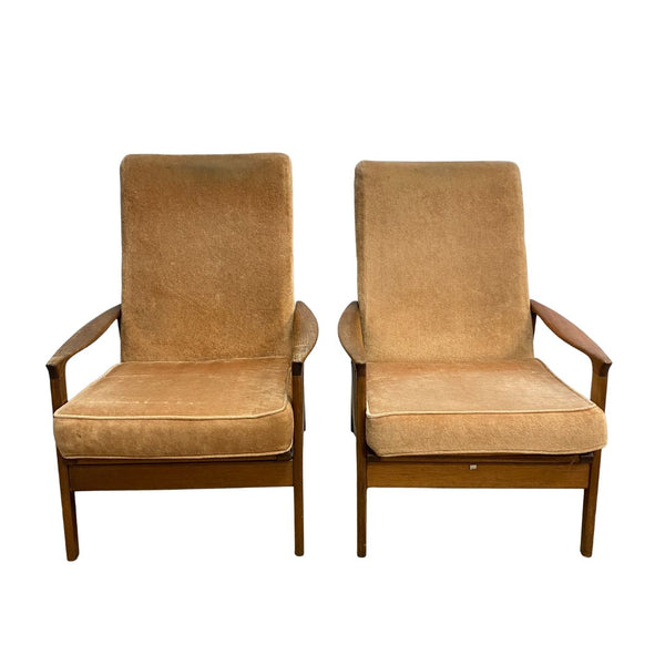 Pair of Mid Century Parker Recliner Armchairs