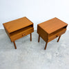 Pair of Mid Century Parker Teak Bedside Tables - Restored