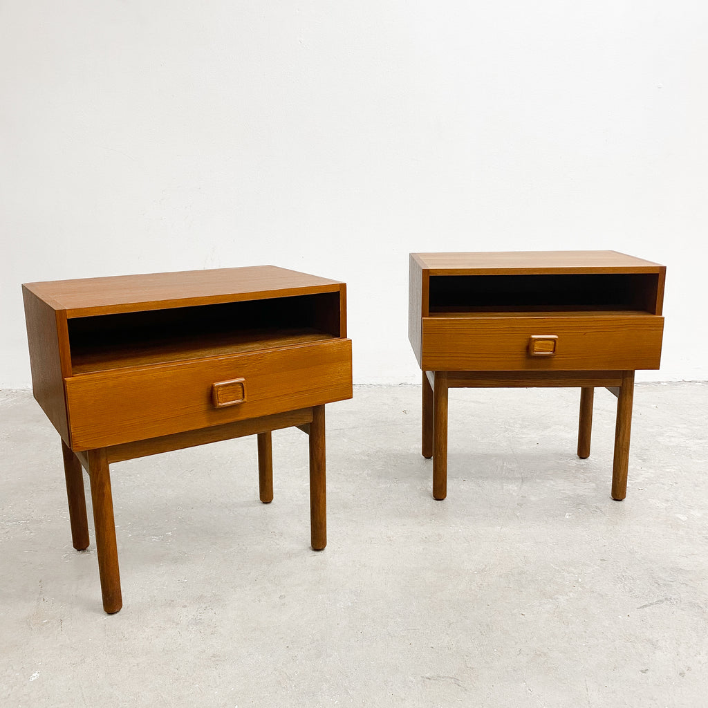 Restored Pair of Mid Century Parker Teak Bedside Tables