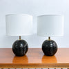 Pair of Post Modern Late 1990's Solid Marble Lamps