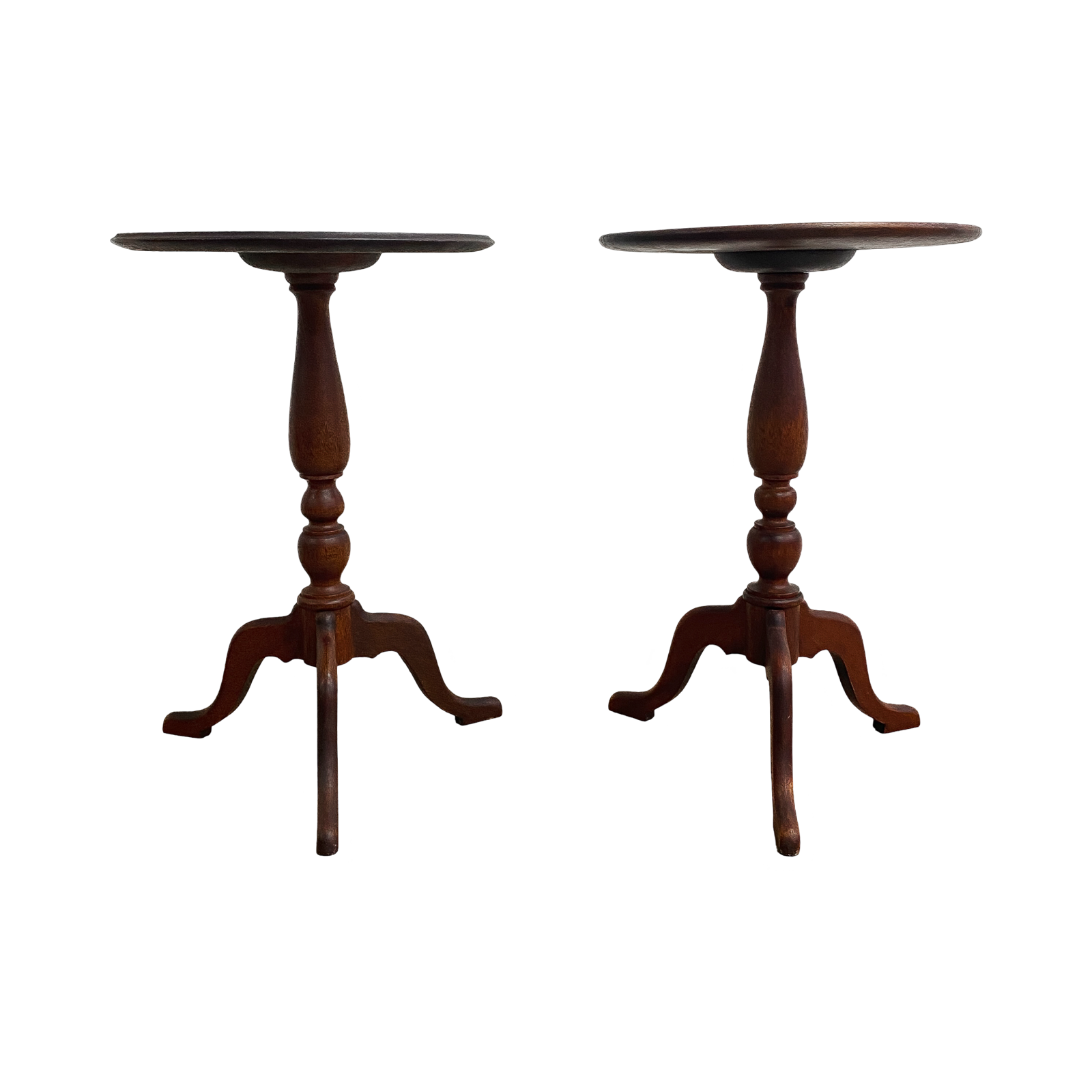 Pair of Vintage Cedar Turned Trifooted Wine Tables The Design Ark